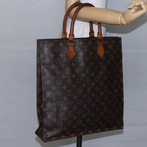 LOUIS VUITTON Monogram Sac Plat Hand Bag M51140 LV Auth bs30140